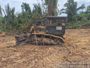 Batalh&atilde;o Ambiental da PM intercepta &aacute;rea de desmatamento e apreende trator em Colniza