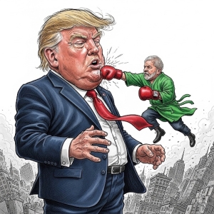 Lula sempre pronto para a briga, tentando atingir Donald Trump